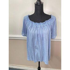 New Directions Light Blue Blouse Size Medium